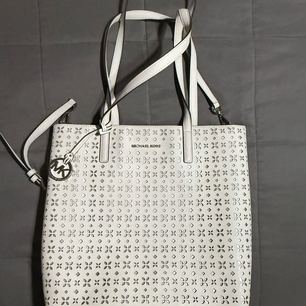 Michael Kors Perforated White Tote